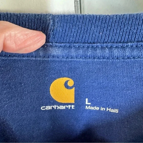 Carhartt Large Royal Graphic T-shirt Mens Workwear Logo Mens Size Large - Picture 4 of 7